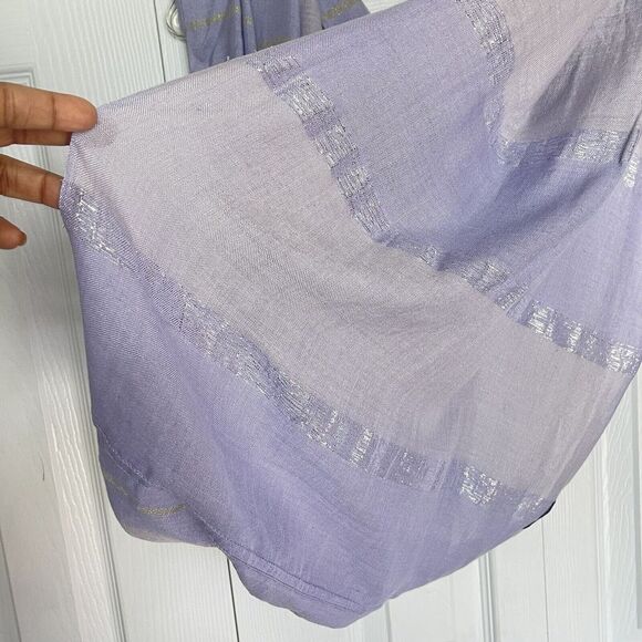 RISING TIDE Infinity Scarf Purple Striped Shiny - Picture 6 of 13